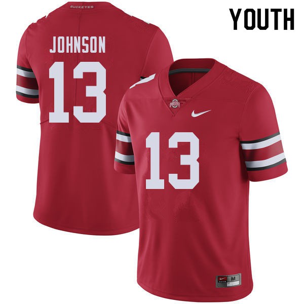 Ohio State Buckeyes #13 Tyreke Johnson Youth Stitched Jersey Red